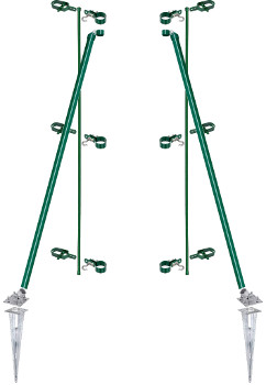 Einbauset mit 60mm Schellen, grün, für Maschendrahtzaun bis 175cm Höhe mit Einschlagbodenhülsen